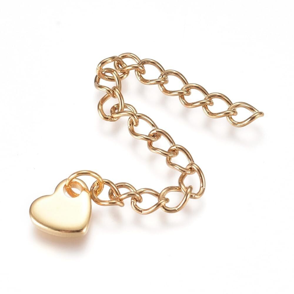 7379 50Pcs 60mm Golden Stainless Steel Chain Extenders Necklace Bracelet